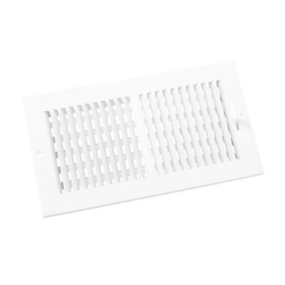102 Series 12X06 2-Way Side Wall/Ceiling Register with Multi-Shutter Damper, White