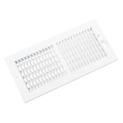 102 Series 14X06 2-Way Side Wall/Ceiling Register with Multi-Shutter Damper White