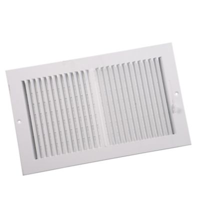 102 Series 14X08 2-Way Side Wall/Ceiling Register with Multi-Shutter Damper, White