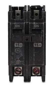 47A8901, Circuit Breaker, 2 Pole, 15A, 120/240V, Miniature, With Lugs