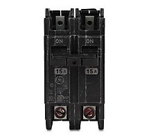 47A8901, Circuit Breaker, 2 Pole, 15A, 120/240V, Miniature, With Lugs