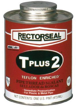 Rectorseal 23551, T Plus 2 Pipe Thread Sealant with PTFE, 1/2 Pint Brush Top Can