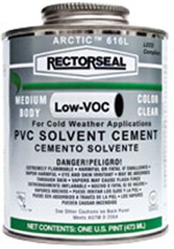 Rectorseal 55909, Arctic 616 Low-VOC Solvent Cement, 1/2 Pint Dauber Top Can