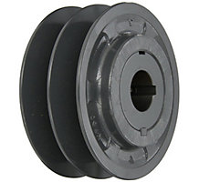 Browning 2VP56X 1 1/8, Variable Pitch Cast Iron Finished Bore Pulley, 5.35 Inch OD, 2-Groove, 1-1/8 Inch Bore