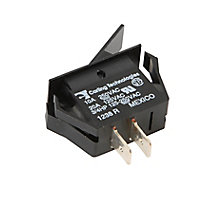 Carling Technologies TA22B-TLB-B Mid-Sized Rocker Interlock Switch, 125/250 Volts, 10/20 Amps, 1 Pole, 3/4 HP