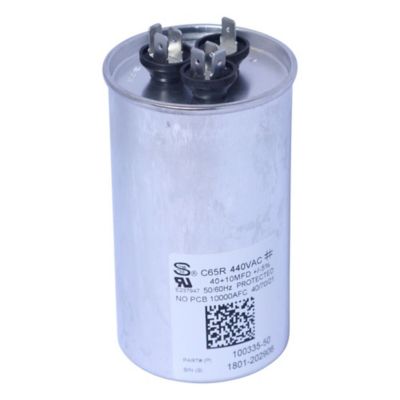 Lennox 100335-50, 40/10 MFD Dual Run Capacitor, 440 VAC, Round