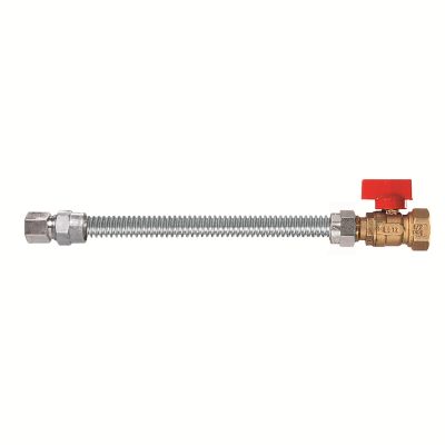 Dormont 30-3145-24, Supr-Safe® 30 Series, 1/2" ID x 5/8" OD Gas Appliance Connector, 1/2" MIP x 1/2" FIP Ball Valve x 24" Length