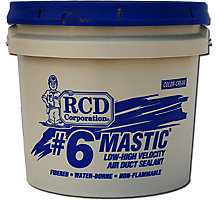 RCD Corporation 106001, #6 Mastic Fiber Reinforced Low to High Velocity Air Duct Sealant, White, 1 Gallon Pail