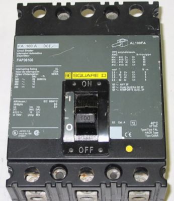 102528-06, Circuit Breaker, 3 Pole, 45A, 600V, Type FAP, Molded Case