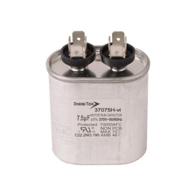 Run Capacitor, 7.5 MFD, 370V, Oval