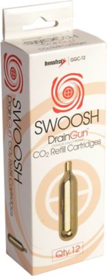 Charles Gallo GGC-12 Swoosh Drain Gun, CO2 Refill Cartridges, 12 Pack