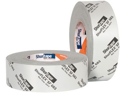 Shurtape 208144, SF 683 ShurFLEX Printed Metalized Cloth Duct Tape, 2" x 60 yd, Silver Printed