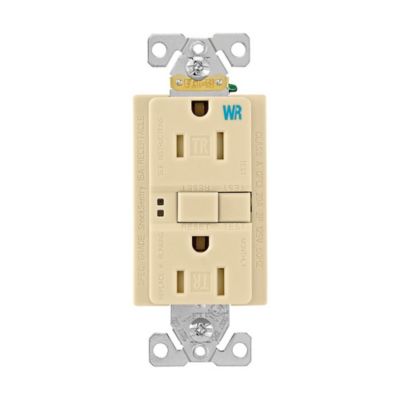 Lennox 79J9801, Commercial Grade GFCI Duplex Receptacle, 5-15R, 15 Amp, Ivory, Tamper and Weather Resistant