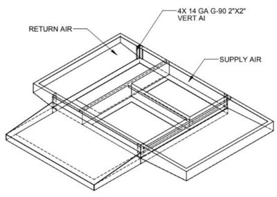 Lennox C1ACURB20B, Curb Adapter, 82-7/16 x 55-1/16" to 54-1/4 x 95-3/8", 10" H.