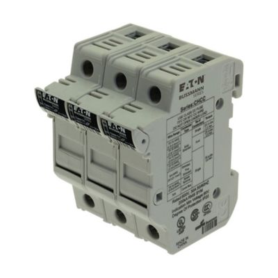 Lennox 103194-01, Bussmann CHCC3DU, 30 Amp Modular Fuse Holder, 3-Pole, Class CC, 600 Volt, DIN-Rail Mount