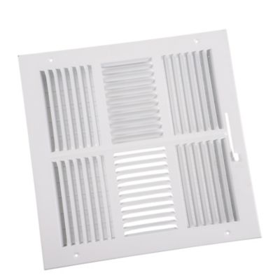 103 Series 10X06 3-Way Side Wall/Ceiling Register with Multi-Shutter Damper White