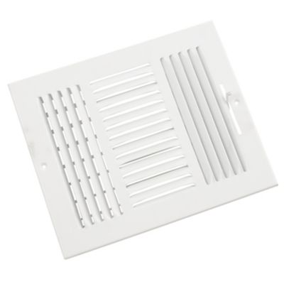 103 Series 10X08 3-Way Side Wall/Ceiling Register with Multi-Shutter Damper White