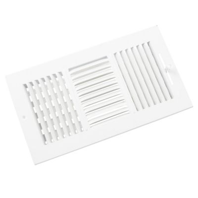 103 Series 12X06 3-Way Side Wall/Ceiling Register with Multi-Shutter Damper White