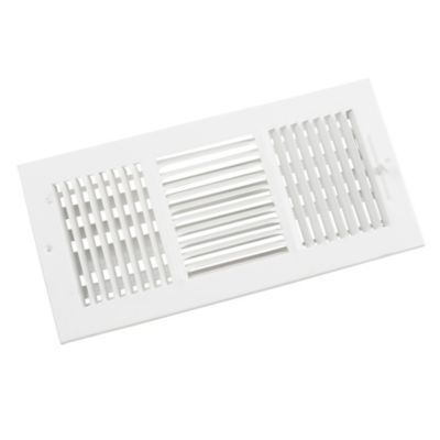 103 Series 14X06 3-Way Side Wall/Ceiling Register with Multi-Shutter Damper, White