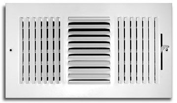 103 Series 14X08 3-Way Side Wall/Ceiling Register with Multi-Shutter Damper White