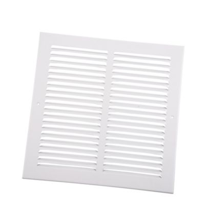 TRUaire 170M, 12 x 12 In Stamped Steel Return Grille, 1/2" Blade Spacing, Pristine White