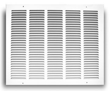 TRUaire 170M, 8 x 24 In Stamped Steel Return Grille, 1/2" Blade Spacing, Pristine White