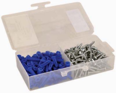 Plastic Conical Anchor with Pan Head Combo Kit, 50/Pack