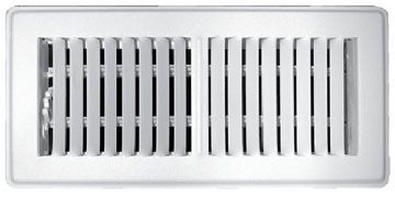 TRUaire 150M Series, 4 x 12 In Steel Floor Supply Register, White, Two Way, Multi-Shutter Damper