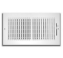 102 Series 12X08 2-Way Side Wall/Ceiling Register with Multi-Shutter Damper White