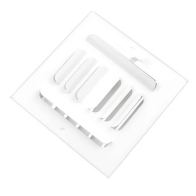 404 Series 06X06 4-Way Stamped Curved Blade Register with Multi-Shutter Damper, Steel