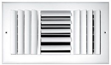 303 Series 06X06 3-Way Adjustable Curved Blade Register with Multi-Shutter Damper Steel