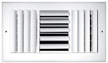 303 Series 08X04 3-Way Adjustable Curved Blade Register with Multi-Shutter Damper Steel