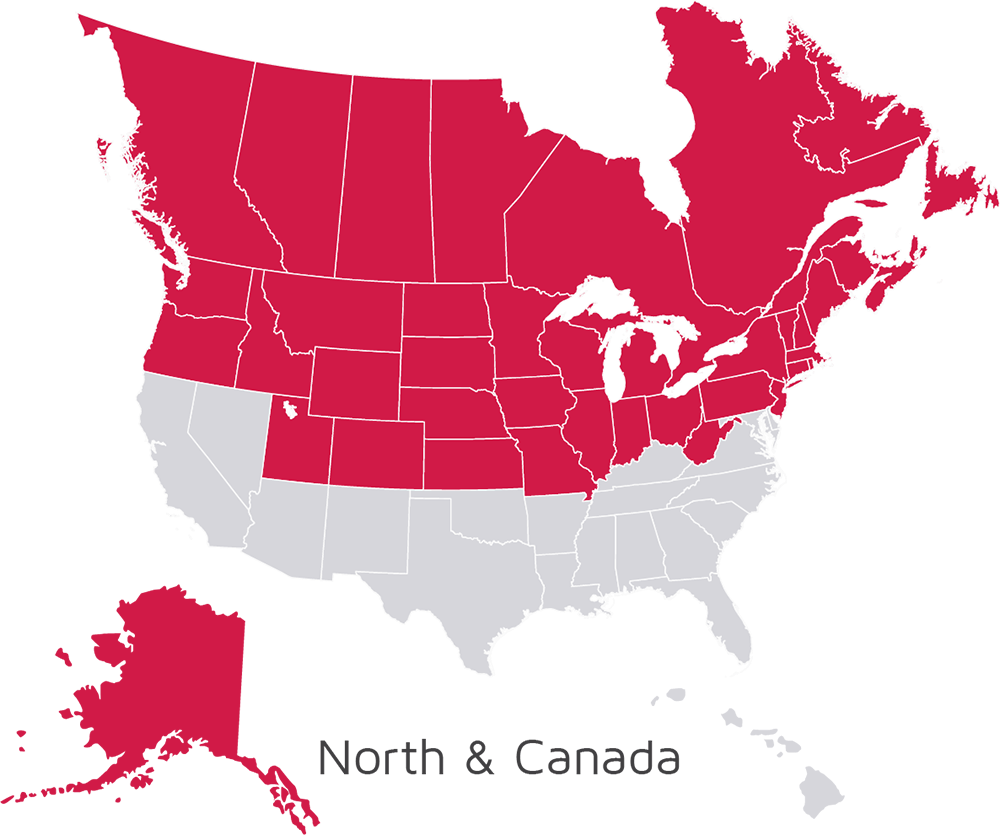 Map highlighting hvac regulatory changes in the northern U.S. and Canada