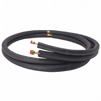 Cerroset 406805008139, 1/4" L x 3/8" S x 50', Ductless/Mini-Split Insulated Lineset, Flare Nut, Black