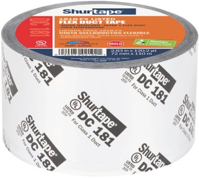 Shurtape 207113, DC 181 UL Listed & Printed Film Duct Tape, 3" x 120 yd., Metallic Printed