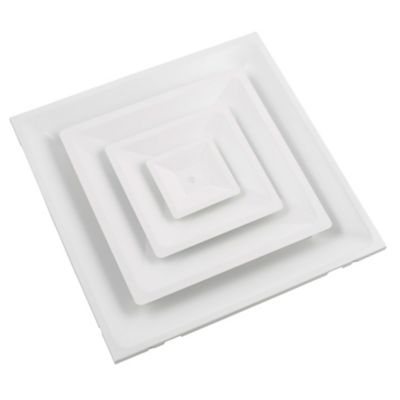Steel T-Bar 3 Cone Step Down Diffuser with 10" Collar and R-6 Insulation, White, 2' x 2'