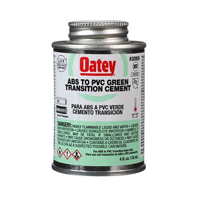 Oatey 30900, ABS to PVC Transition Green Cement, 4 Ounce Dauber Top Can