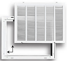 TRUaire 190RF, 12 x 24 In Stamped Steel Return Louver Filter Grille, Removable Face; Accepts 1" Filter; 1/2" Blade Spacing, Pristine White