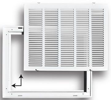 TRUaire 190RF, 14 x 20 In Stamped Steel Return Louver Filter Grille, Removable Face; Accepts 1" Filter; 1/2" Blade Spacing, Pristine White