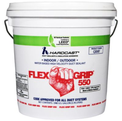 Hardcast 304132, Flex-Grip 550 Water Based Duct Sealant, Gray, 1 Gallon Pail