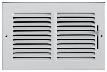 101 Series 12X06 1-Way Side Wall/Ceiling Register with Multi-Shutter Damper, White