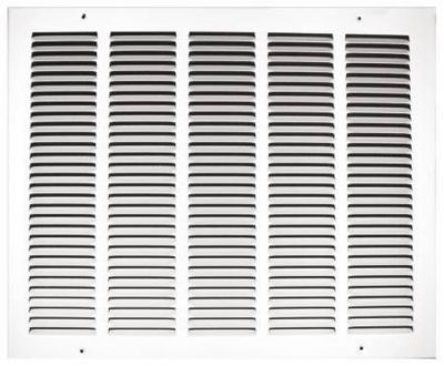 TRUaire 170M, 20 x 30 In Stamped Steel Return Grille, 1/2" Blade Spacing, Pristine White