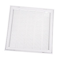 TRUaire 190, 20 x 20 In Stamped Steel Return Louver Filter Grille, Fixed Hinge Face; Accepts 1" Filter; 1/2" Blade Spacing, Pristine White