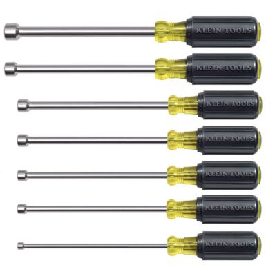 Klein 647M Magnetic Nut Driver Set, 6" Hollow Shank, 7-Piece