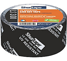Shurtape 102666, LS 300 UV-Resistant Line Set Tape, 2" X 60 yd. Black Printed