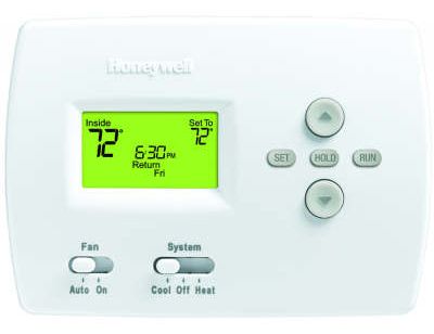 Honeywell TH4110D1007 PRO 4000, Programmable Thermostat, 5-2 Day, Single Stage