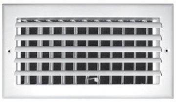 301 Series 14X06 1-Way Horizontal Adjustable Curved Blade Register with Multi-Shutter Damper, Aluminum