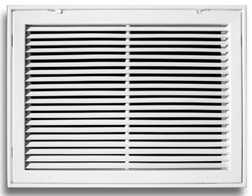 290 Series 20X24 Fixed Bar Return Air Grille, White Powder Coat Finish