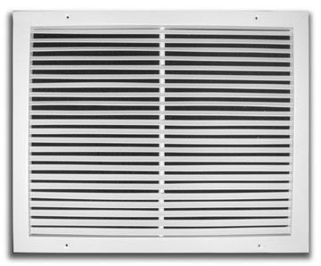 TRUaire A270, 20 x 20 In Aluminum Fixed Bar Return Air Grille, 3/4" Blade Spacing; 60 Deg Blade Pitch, Pristine White