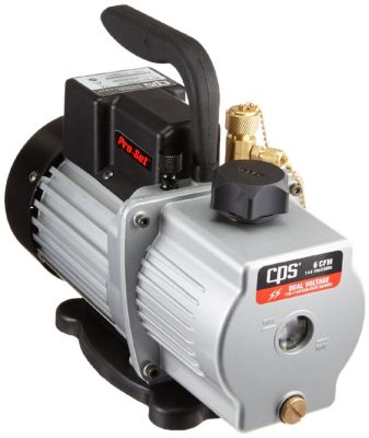 CPS VP6D Pro-Set Vacuum Pump 2-Stage, Dual Voltage, 1/2 HP, 50/60 Hertz, 2880-3440 RPM, 6 CFM